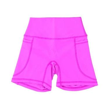 Imagem de Shorts Esportivos Femininos De Cintura Alta Com Bolsos, Leggings Para 