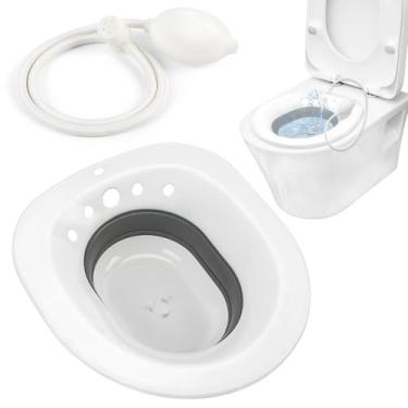 Imagem de Bacia Bidê Portátil para Banho de Assento, Bacia Feminina Dobrável, Assento no Vaso Sanitário, Banheira para Assento de Vaso Sanitário, Bacia Banho de Assento Adulto