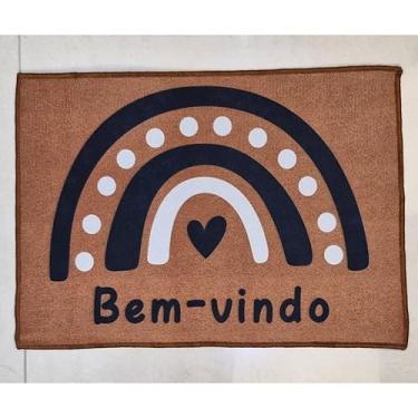 Imagem de Tapetes de Porta Bem Vindo 40x55cm Poliéster Capacho Decorativo para Entrada Casa Varanda(7)
