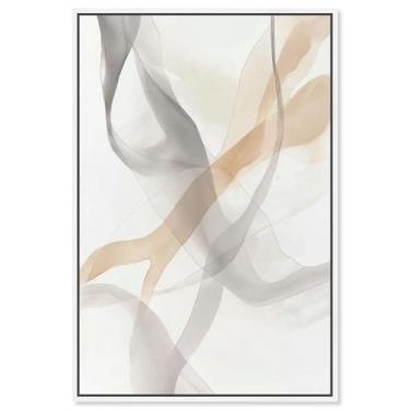 Imagem de Flowing Nexus I Canvas Print Boho Gold Wall Art por Art Remedy, moldura branca, 40,6 x 61 cm