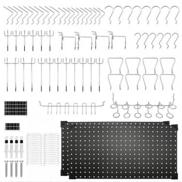 Imagem de 100 peças de metal Pegboard Wall Organizer, 30 × 60 cm Painel de Pegboard Kit Organizador de Ferramentas, Peg Board Utility Tool Storage para Garagem Workbench Shed
