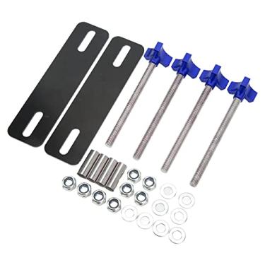 Imagem de Cryfokt Conjunto de Suportes Ajustáveis ​​de Pinos, Kit de Montagem de Placa de Tração Off-road para Trilhas de Recuperação para 4,72-6,69 pol., Instalação Universal para Veículos Off-road (Azul)