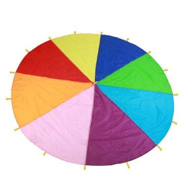 Imagem de Generic Pára-quedas -íris para Crianças, Jogos Ao Ar Livre, Desenvolvimento de Exercícios, Jardim de Infância, Brinquedo de Tecido Oxford Multicolorido para Cooperação Em Equipe e Atividades Físicas