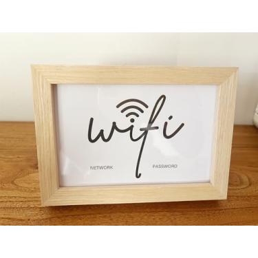 Imagem de Moldura de arte de sinalização WiFi design minimalista para Air bnb, casa de férias, escritório, presente de decoração para hóspedes de aluguel de casa (15,5 x 10,2 cm)