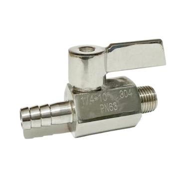 Imagem de SAYOBO Mangueira de 10 mm OD para 1/10.2 cm BSP rosca macho 304 válvula de esfera de aço inoxidável conector de tubo válvula de desligamento com alça