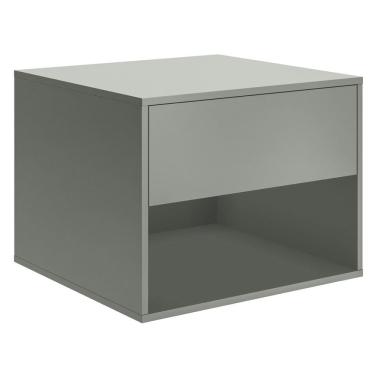 Imagem de Mesa De Cabeceira Suspensa Carisma MDP Cinza Com Gaveta