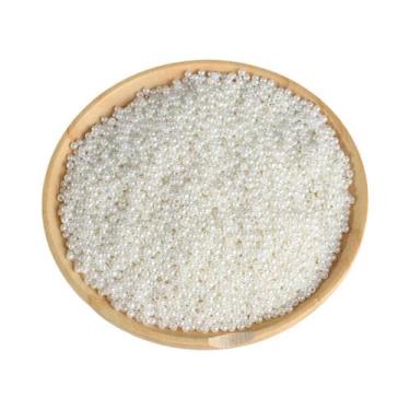 Imagem de Pulseira De Pérola Imitada ABS Branca Bege 3-20mm 10-1000pcs Com Furo 