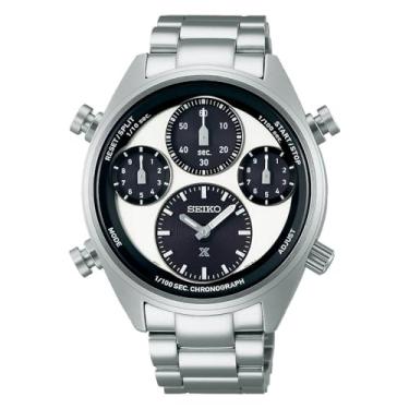 Imagem de SEIKO Relógio masculino de quartzo solar com mostrador azul e pulseira de aço inoxidável Prospex, casual, clássico
