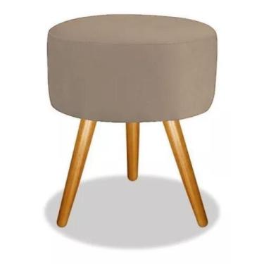 Imagem de Puff Redondo com 3 Pés Para Provador de Loja - Casal Decor, Capuccino