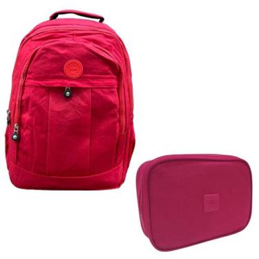 Imagem de Kit Escolar Bolsa Infantil e Estojo Box Feminino Kit Escolar Impermeáv