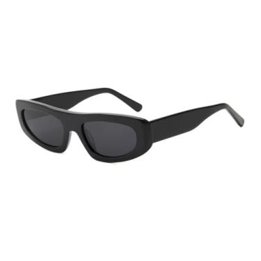 Imagem de HCPIHF Óculos de sol punk masculino polarizado de acetato, feminino, para áreas externas, UV400 (preto e cinza)