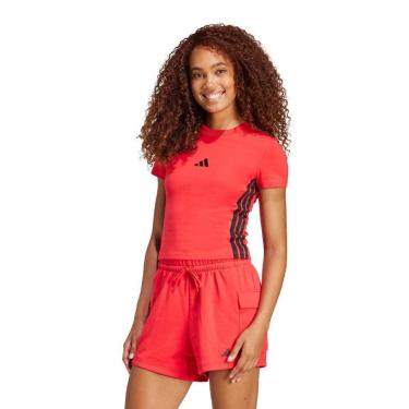 Imagem de Camiseta Baby Look Essentials Três Listras Slim Adidas Feminina-Feminino