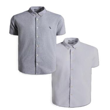 Imagem de Kit 2 Camisas Manga Curta Oxford Color Reserva-Masculino