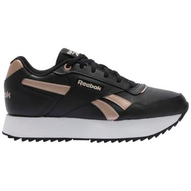 Imagem de Reebok Tênis feminino Glide Ripple Double, Preto, branco, ouro rosa, 40
