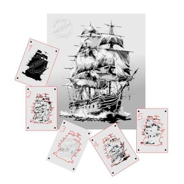 Imagem de AS-397 Ship, estêncil passo a passo para acrílico, aerógrafo, spray, verniz e tinta de parede (M)