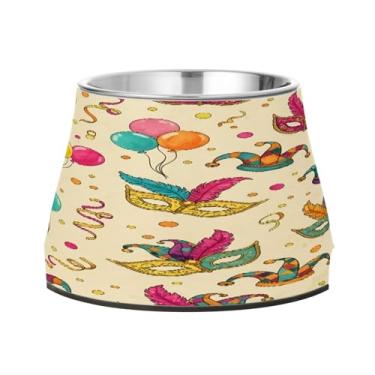 Imagem de CEBUGI Tigelas de aço inoxidável para cães e gatos, resistentes à ferrugem, removíveis, para animais de estimação elevadas, antiderrapantes para alimentação de cães e gatos, elementos de carnaval