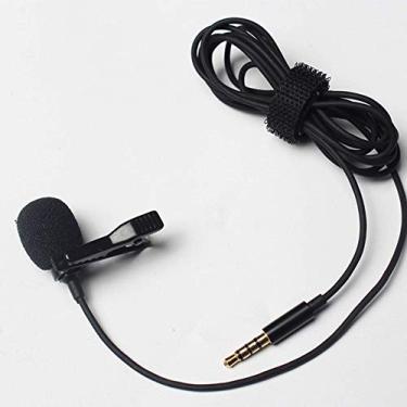 Imagem de Microfone Portátil de Nível Profissional com Conector 3 5mm Hands- Mic Omnidirecional Fácil Prender Cabo 1 5m para Transmissão ao Filmes Entrevistas Vídeos Canta na Rede Jogos Claro