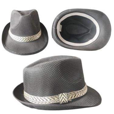 Imagem de Chapéu De Sambista Malandrinho Fantasia - RPires, Preto dourado, Unico