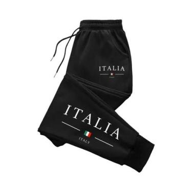 Imagem de Calças De Moletom Casuais Masculinas Estilo Esportivo Moda Italiana Pa