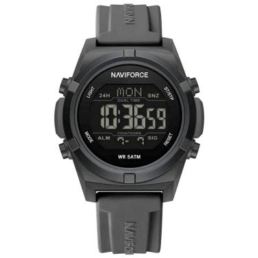 Imagem de Relógio Masculino Quartzo Esportivo 50m A Prova D´agua Lcd Dupla Exibição Grafite