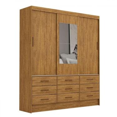 Imagem de Guarda Roupa Sevilha 3 Portas 9 Gavetas Com Espelho Carioca Moveis Cinamomo