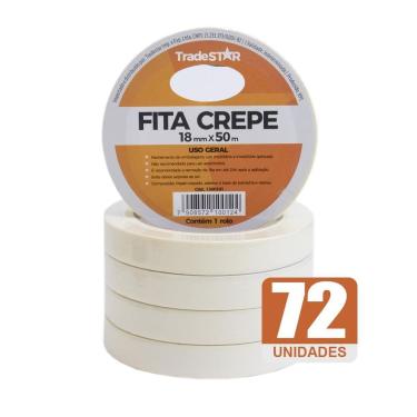 Imagem de Fita Adesiva Crepe Papel 18Mm X 50M C/72 Rolos 18X50