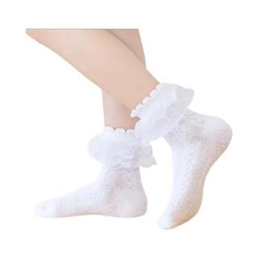 Imagem de Meias De Princesa De Algodão Com Renda Para Meninas, Moda De Outono, C