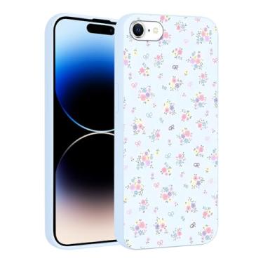 Imagem de FBHGLOA Capa para iPhone 16e de 6,1 polegadas com laço floral colorido, capa de laço de flores românticas para mulheres e meninas