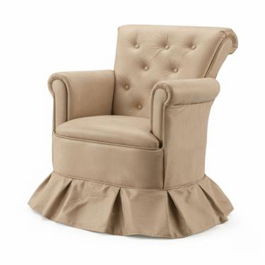 Imagem de Poltrona Amentação Confortável Com Balanço Descanso Quarto Bebê Aconchego Suede Suede Bege