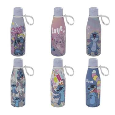 Imagem de Garrafa de Plástico Com Tampa Abre Fácil 530 ml - Stitch - Plasútil