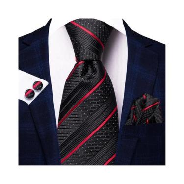 Imagem de Conjunto De Gravata, Abotoaduras E Lenço De Bolso Masculino Para Casam