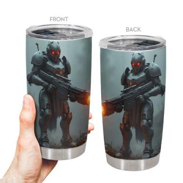 Imagem de Caneca de viagem Oasisdream Tumbler 600ml de aço inoxidável com tampa