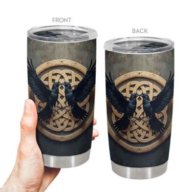 Imagem de Caneca de viagem Oasisdream Tumbler de aço inoxidável 600mL com tampa