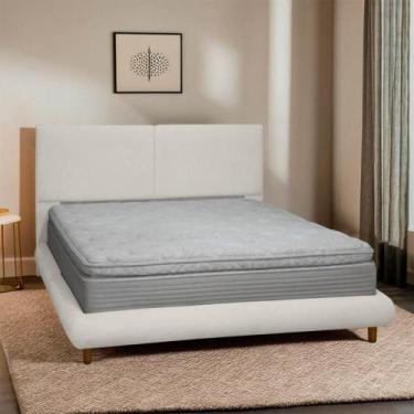 Imagem de Kit Cama Box e Cabeceira Napole Quarto Casal 153cm Bouclê - SOFA STORE