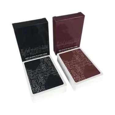 Imagem de Cartas De Poker Premium Texas PCV Vermelhas E Pretas, Baralhos De Índi