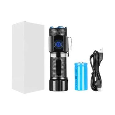 Imagem de Lanterna Mini LED P50 Recarregável USB De Alta Potência Com Clipe Para