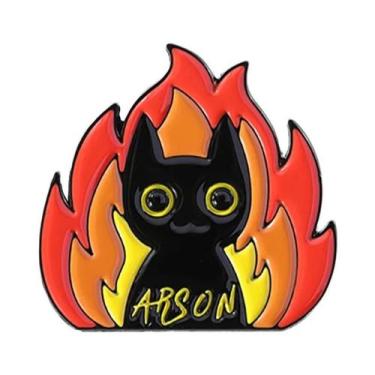 Imagem de Broches De Esmalte De Gato Preto Com Olhos Grandes E Fofos, Joias De L