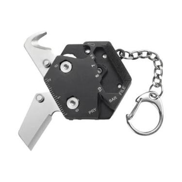 Imagem de Chaveiro Hexagonal Multifuncional Com Canivete Dobrável E Chave De Fen