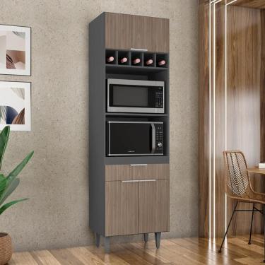 Imagem de Paneleiro De Cozinha Torre Quente Pérola Z34 Grafite-freijó - Mpozenato