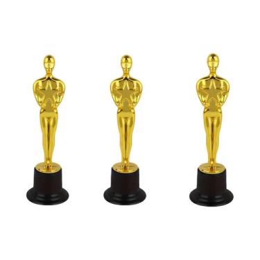 Imagem de Estatuetas De Troféus Dourados Estilo Oscar Em Plástico Para Decoraçõe