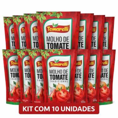 Imagem de kit 10 molho de tomate tomarelli 300g