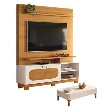 Imagem de Estante Home Theater Axis Cinamomo Off White com Mesa de Centro Liz Of