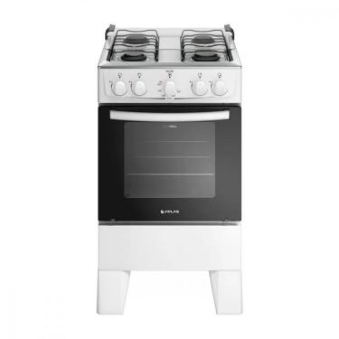 Imagem de Fogão 4 Bocas Preto Com Mesa Inox Atlas Milão Branco