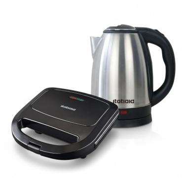 Imagem de Kit Itatiaia Chaleira Elétrica 1,8L E Grill/sanduicheira Preto/inox 110V