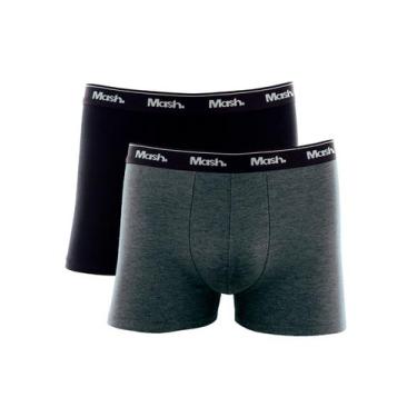Imagem de Kit/2 Cueca Boxer Mash 110.04 Masculina Basic Algodão T. P/GG, GG, Cz0