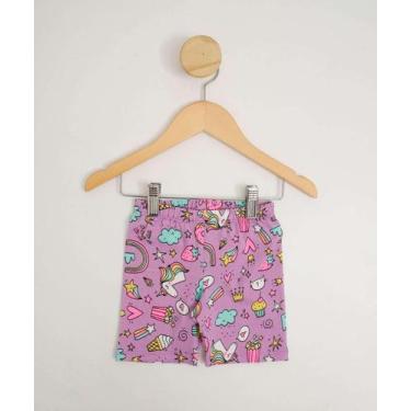 Imagem de Bermuda Infantil Ciclista Estampada Marisa Tam 1 a 3-67142, Roxo, 2