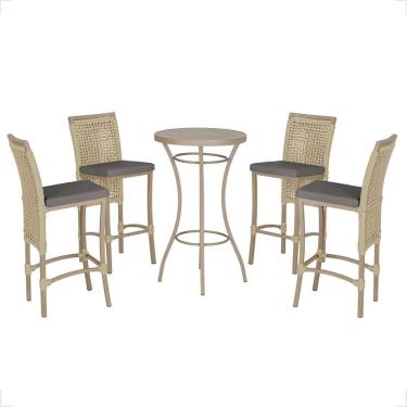 Imagem de Mesa Bistro E 4 Banquetas Roma Fendi Corda Náutica 11 Rami
