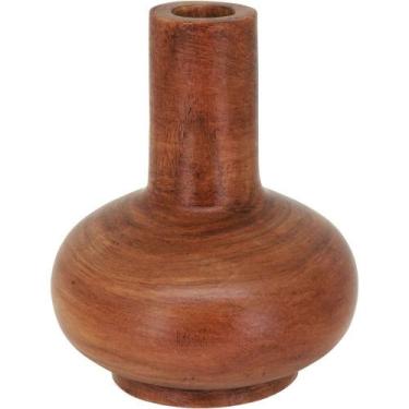 Imagem de Vaso Decorativo Enfeite Casa Madeira 16x13x13cm Natural - HOME & CO