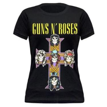 Imagem de Camiseta Guns N Roses Camiseta Banda Guns N Roses Cross Orig-Feminino