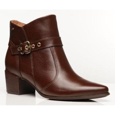 Imagem de Bota Em Couro Fem Com Cabresto Fivela Metálica Pegada 280902-Feminino